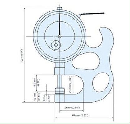 Inch Dial Thickness Gauges Can Supply Steel / Ceramic Contact Anvils